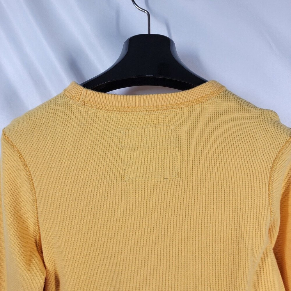 Hollister "Newport Beach" Men's Yellow 100% Cotton Thermal Shirt - Size M EUC - Picture 5 of 7